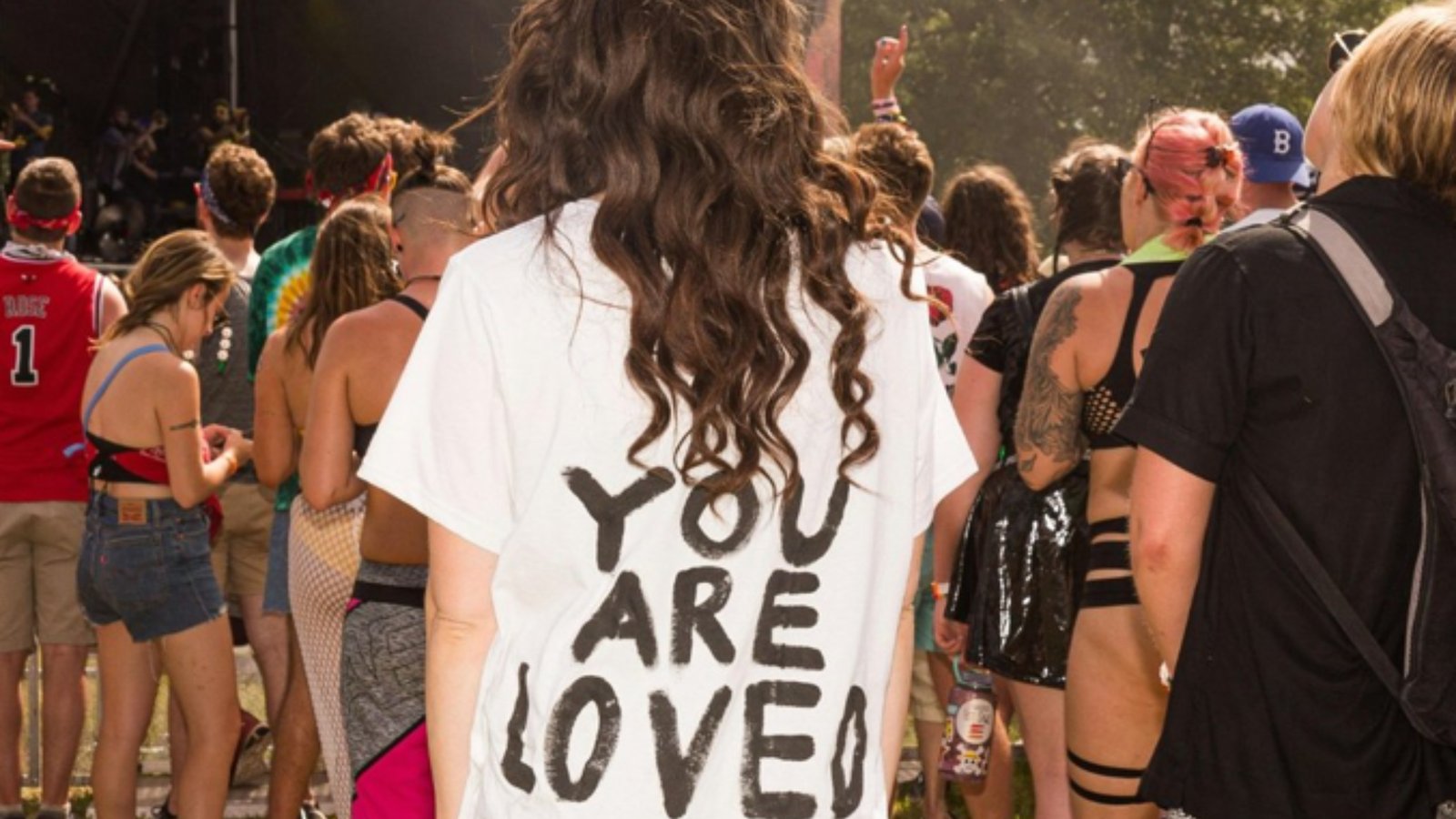 Group of friends at a festival