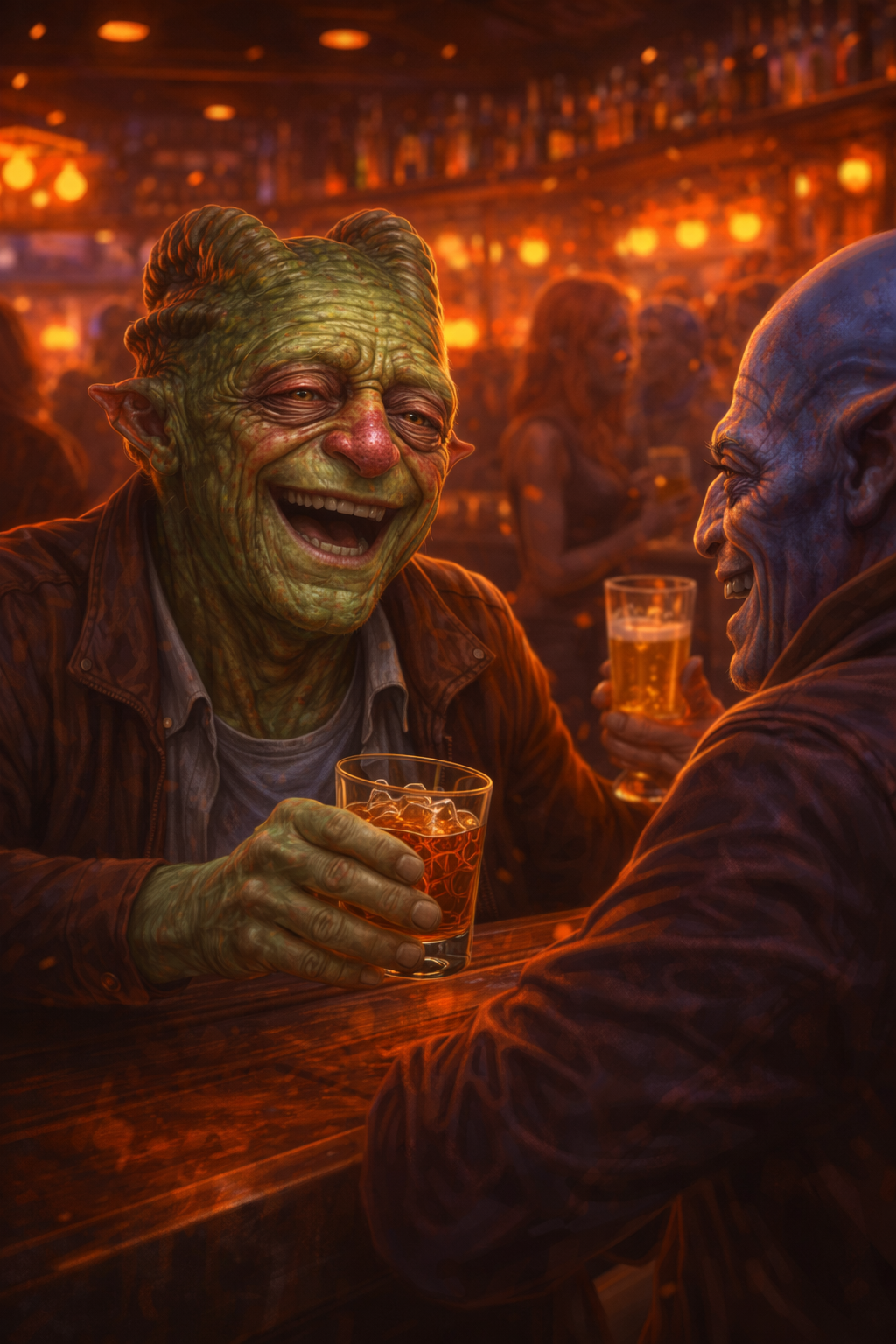 BingE immersed on Planet BevE, warm lights and the first ease